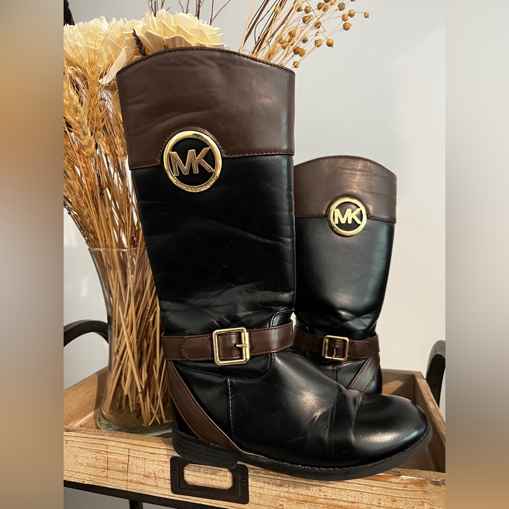 Michael Kors girls black tall boots